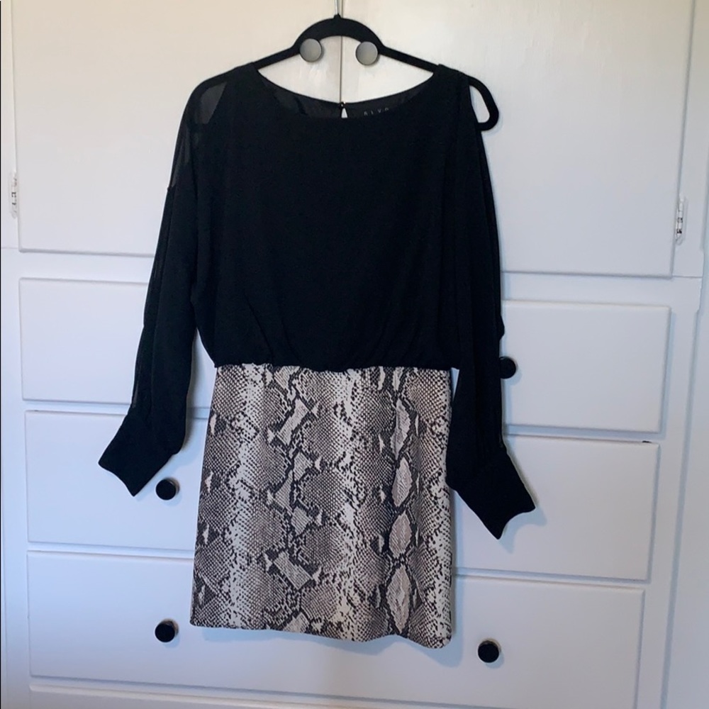 Black with snake skin print dress